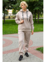 Спортивный костюм с худи бежевого цвета