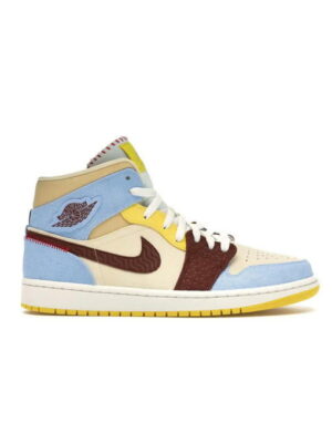 Кроссовки мужские Jordan 1 Mid Se Fearless Maison Chateau Rouge (CU2803-200)
